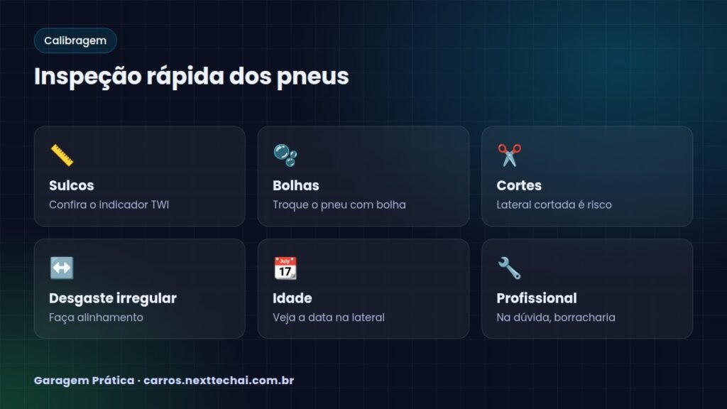 Inspeção rápida dos pneus
