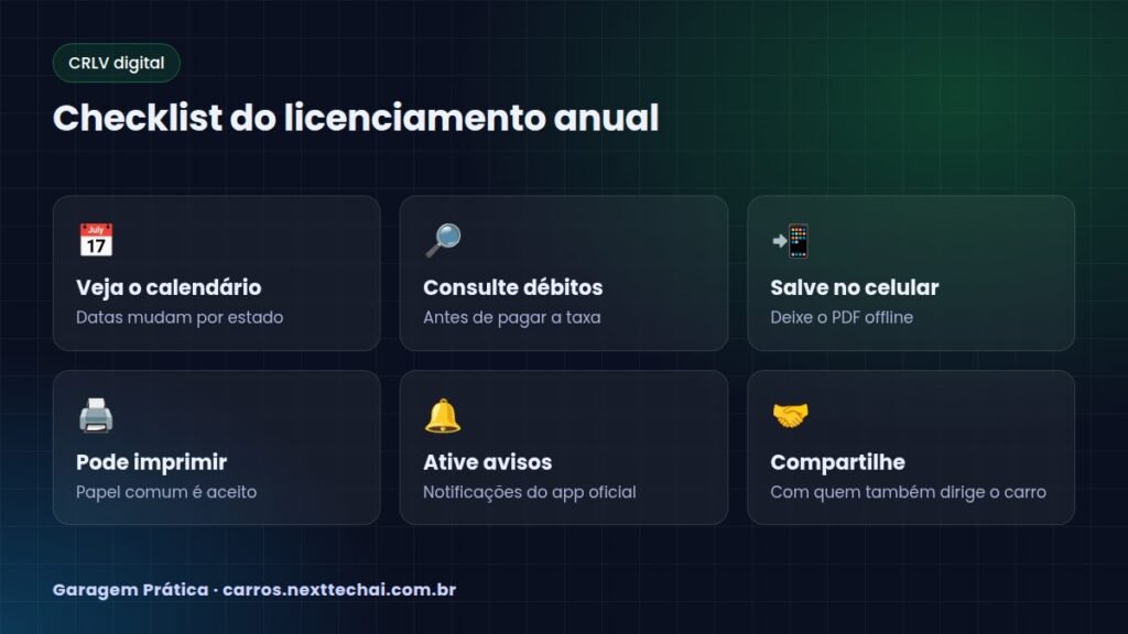 Checklist do licenciamento anual