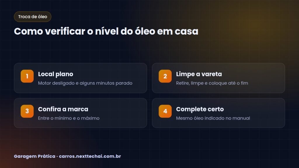 Como verificar o nível do óleo em casa