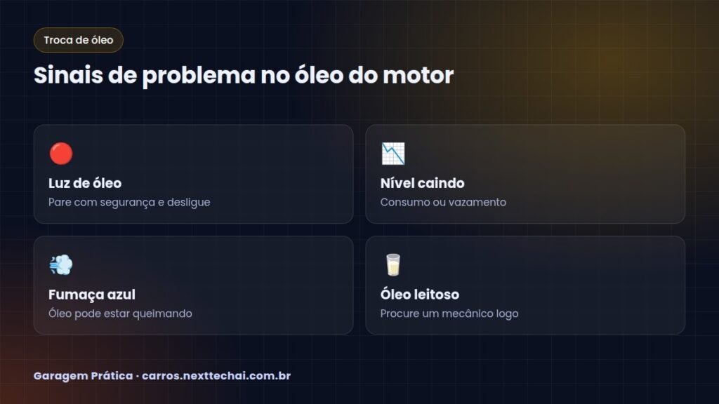 Sinais de problema no óleo do motor
